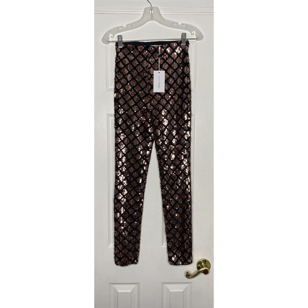 Lovers & Friends Women's Take It Easy Legging Rose Gold Sequin XS Tags New- Read